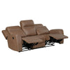 Berty Double Reclining Sofa | Tab Pull | Metal Frame | Brown Microfiber