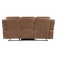 Berty Double Reclining Sofa | Tab Pull | Metal Frame | Brown Microfiber