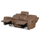 Berty Double Reclining Sofa | Tab Pull | Metal Frame | Brown Microfiber