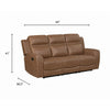 Berty Double Reclining Sofa | Tab Pull | Metal Frame | Brown Microfiber