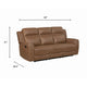 Berty Double Reclining Sofa | Tab Pull | Metal Frame | Brown Microfiber
