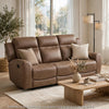 Berty Double Reclining Sofa | Tab Pull | Metal Frame | Brown Microfiber