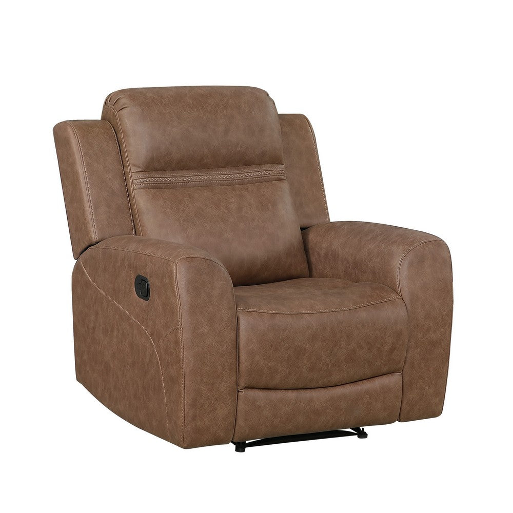 Berty Manual Reclining Chair | Wall Hugger Design | Brown Microfiber