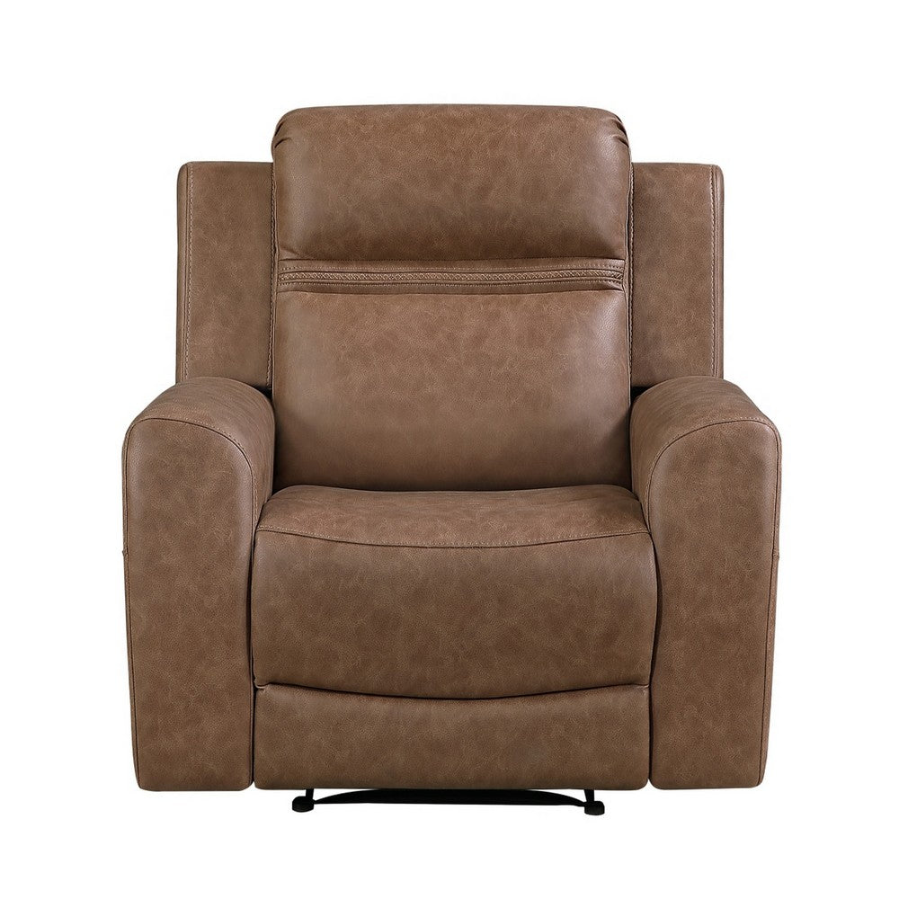 Berty Manual Reclining Chair | Wall Hugger Design | Brown Microfiber