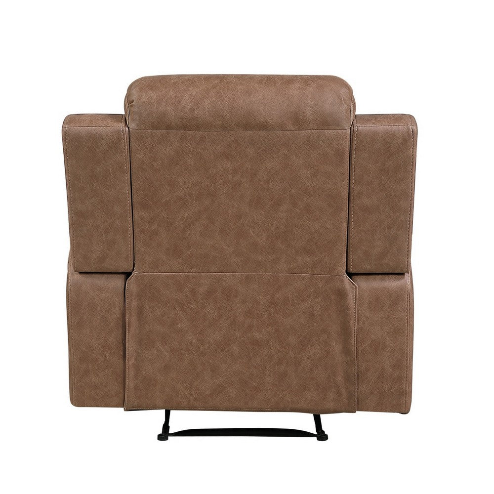 Berty Manual Reclining Chair | Wall Hugger Design | Brown Microfiber