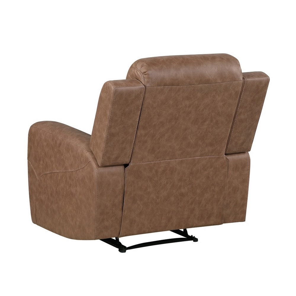 Berty Manual Reclining Chair | Wall Hugger Design | Brown Microfiber