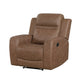 Berty Manual Reclining Chair | Wall Hugger Design | Brown Microfiber