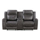 Berty Double Reclining Loveseat | Console and Cup Holders | Gray Fabric