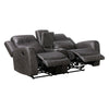 Berty Double Reclining Loveseat | Console and Cup Holders | Gray Fabric