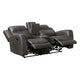 Berty Double Reclining Loveseat | Console and Cup Holders | Gray Fabric