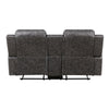 Berty Double Reclining Loveseat | Console and Cup Holders | Gray Fabric