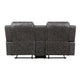 Berty Double Reclining Loveseat | Console and Cup Holders | Gray Fabric