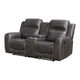 Berty Double Reclining Loveseat | Console and Cup Holders | Gray Fabric