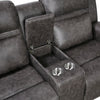 Berty Double Reclining Loveseat | Console and Cup Holders | Gray Fabric