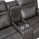 Berty Double Reclining Loveseat | Console and Cup Holders | Gray Fabric