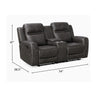 Berty Double Reclining Loveseat | Console and Cup Holders | Gray Fabric
