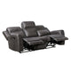 Berty Double Reclining Sofa | Tab Pull | Metal Frame | Gray Microfiber