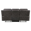 Berty Double Reclining Sofa | Tab Pull | Metal Frame | Gray Microfiber