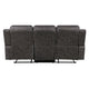 Berty Double Reclining Sofa | Tab Pull | Metal Frame | Gray Microfiber