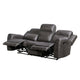 Berty Double Reclining Sofa | Tab Pull | Metal Frame | Gray Microfiber