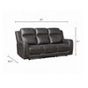 Berty Double Reclining Sofa | Tab Pull | Metal Frame | Gray Microfiber
