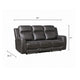 Berty Double Reclining Sofa | Tab Pull | Metal Frame | Gray Microfiber
