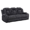 Phil Reclining Sofa with Tab Pull | Cup Holders | Dark Gray Corduroy
