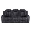 Phil Reclining Sofa with Tab Pull | Cup Holders | Dark Gray Corduroy