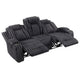 Phil Reclining Sofa with Tab Pull | Cup Holders | Dark Gray Corduroy