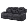 Phil Reclining Sofa with Tab Pull | Cup Holders | Dark Gray Corduroy