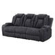 Phil Reclining Sofa with Tab Pull | Cup Holders | Dark Gray Corduroy