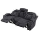 Phil Reclining Sofa with Tab Pull | Cup Holders | Dark Gray Corduroy