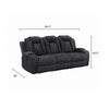 Phil Reclining Sofa with Tab Pull | Cup Holders | Dark Gray Corduroy