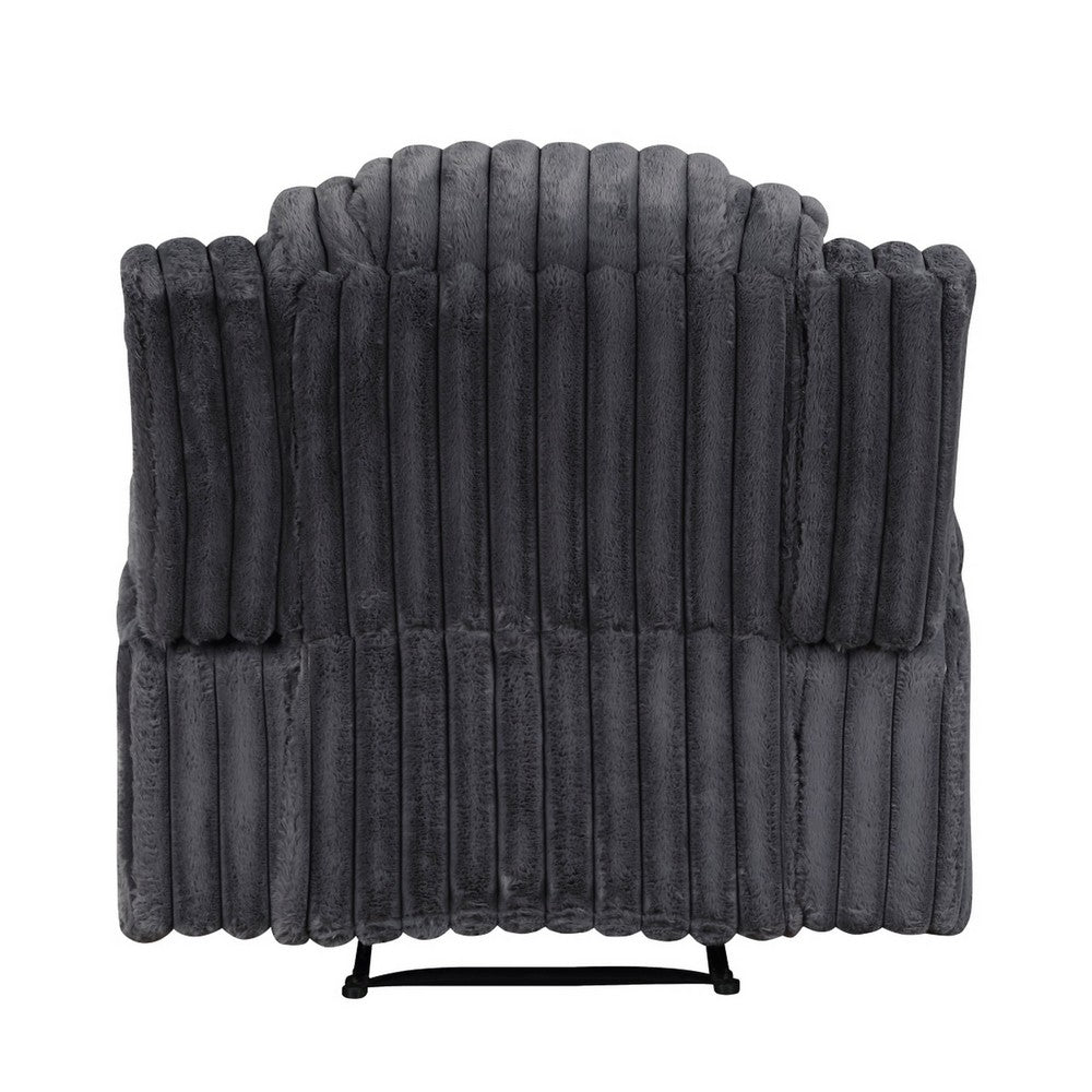 Phil Tab-Pull Recliner Chair with Cup Holders | Dark Gray Corduroy