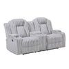 Phil Reclining Loveseat | Console and Cup Holders | Light Gray Corduroy