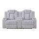 Phil Reclining Loveseat | Console and Cup Holders | Light Gray Corduroy