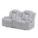 Phil Reclining Loveseat | Console and Cup Holders | Light Gray Corduroy