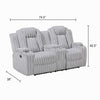 Phil Reclining Loveseat | Console and Cup Holders | Light Gray Corduroy