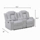 Phil Reclining Loveseat | Console and Cup Holders | Light Gray Corduroy