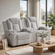 Phil Reclining Loveseat | Console and Cup Holders | Light Gray Corduroy