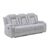 Phil Reclining Sofa with Tab Pull | Cup Holders | Light Gray Corduroy
