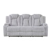 Phil Reclining Sofa with Tab Pull | Cup Holders | Light Gray Corduroy