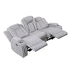 Phil Reclining Sofa with Tab Pull | Cup Holders | Light Gray Corduroy