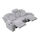 Phil Reclining Sofa with Tab Pull | Cup Holders | Light Gray Corduroy