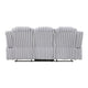 Phil Reclining Sofa with Tab Pull | Cup Holders | Light Gray Corduroy