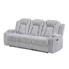 Phil Reclining Sofa with Tab Pull | Cup Holders | Light Gray Corduroy