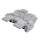 Phil Reclining Sofa with Tab Pull | Cup Holders | Light Gray Corduroy