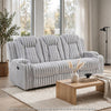 Phil Reclining Sofa with Tab Pull | Cup Holders | Light Gray Corduroy