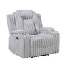 Phil Tab-Pull Recliner Chair with Cup Holders | Light Gray Corduroy