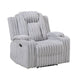 Phil Tab-Pull Recliner Chair with Cup Holders | Light Gray Corduroy